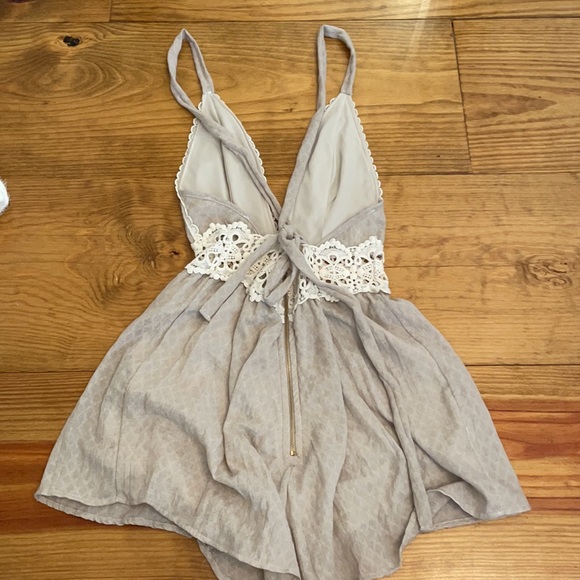 Tan Backless Romper - Picture 3 of 4